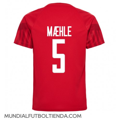 Camiseta Dinamarca Joakim Maehle #5 Primera Equipación Replica Mundial 2022 mangas cortas